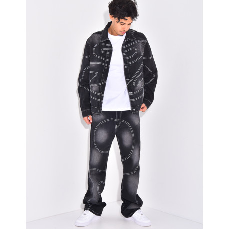 Ensemble en jeans à surpiqures