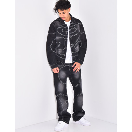 Ensemble en jeans à surpiqures