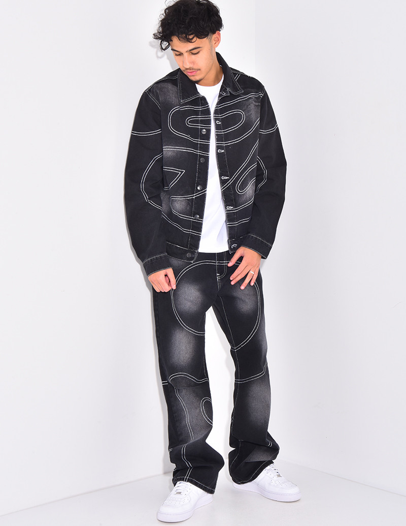 Ensemble en jeans à surpiqures