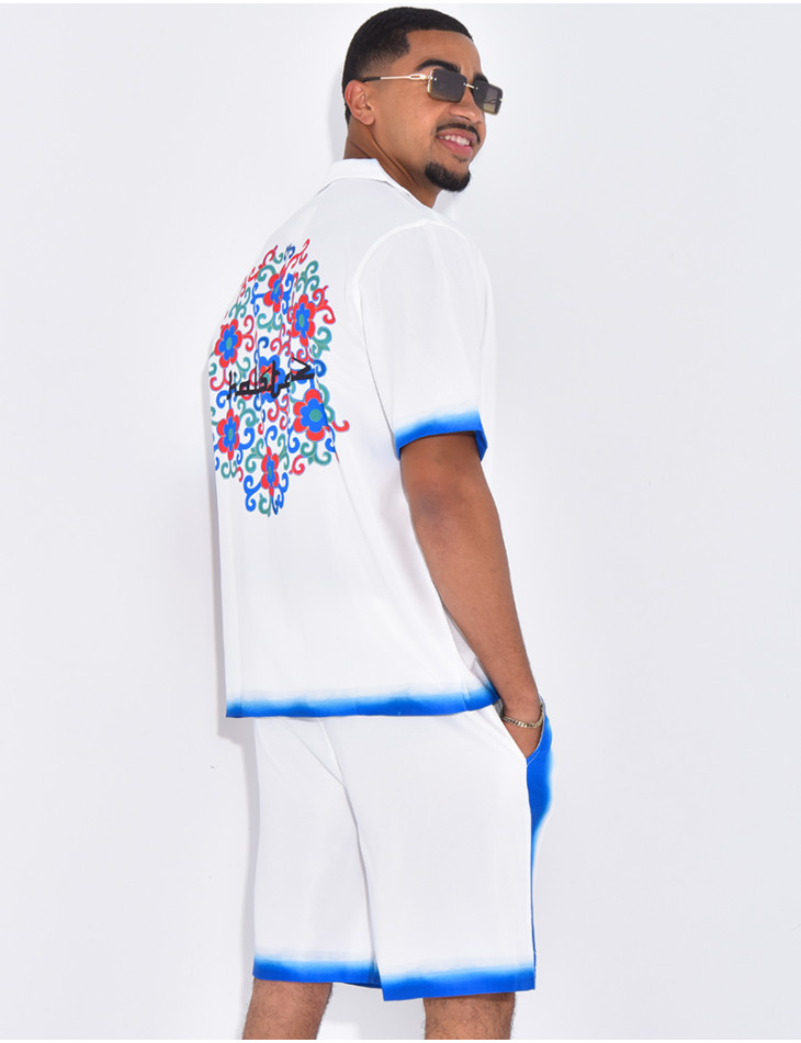 Ensemble short et chemise "Hallstarz" à motifs