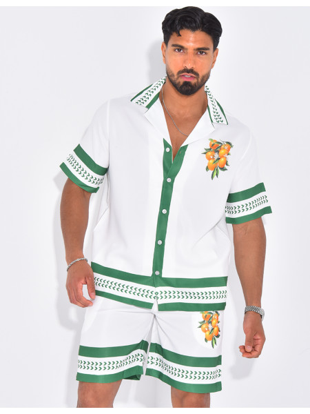 Ensemble short et chemise oranger