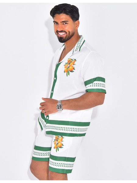 Ensemble short et chemise oranger