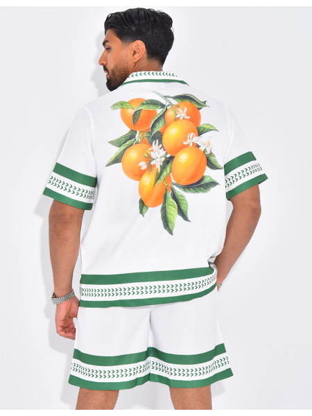 Ensemble short et chemise oranger