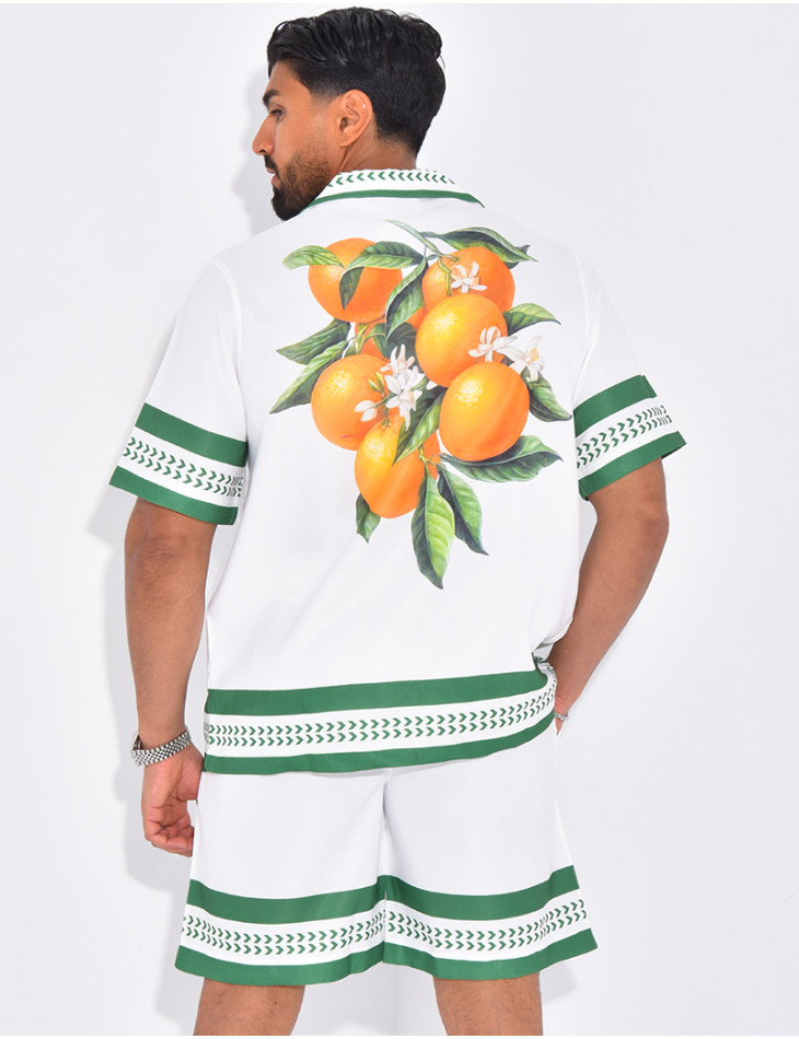 Ensemble short et chemise oranger