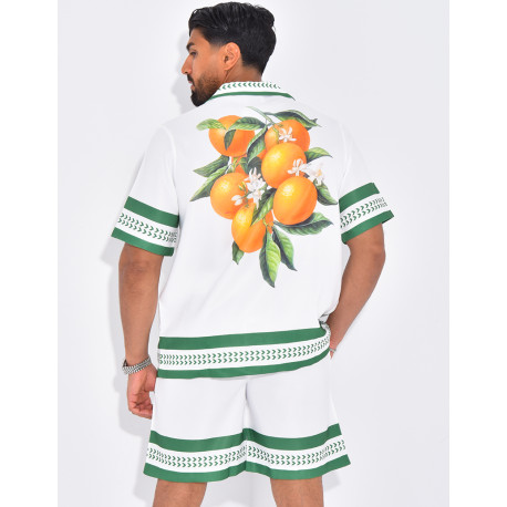 Ensemble short et chemise oranger