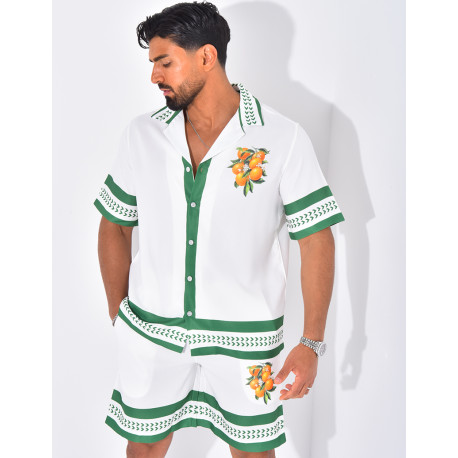 Ensemble short et chemise oranger