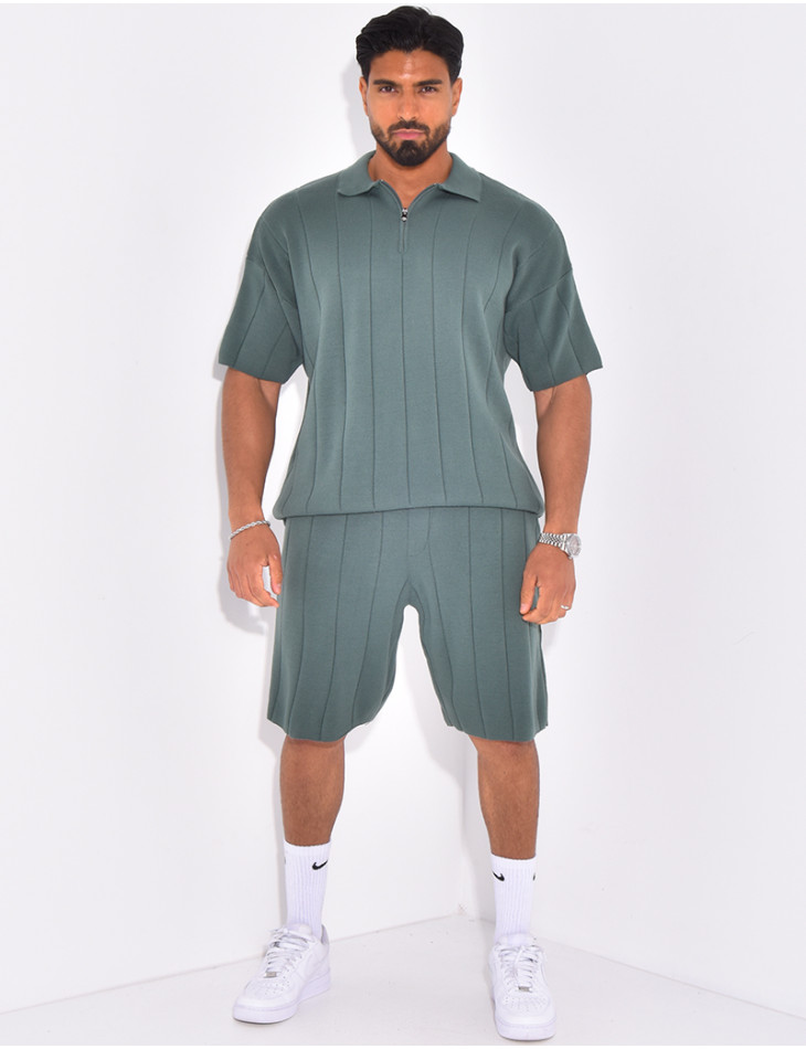 Ensemble côtelé short et polo