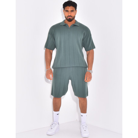 Ensemble côtelé short et polo