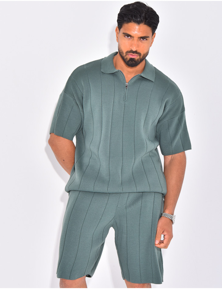 Ensemble côtelé short et polo
