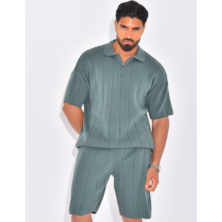 Ensemble côtelé short et polo