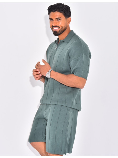 Ensemble côtelé short et polo