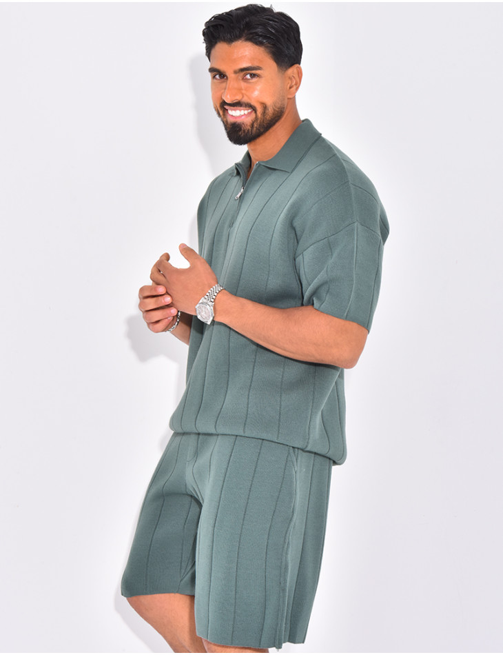 Ensemble côtelé short et polo