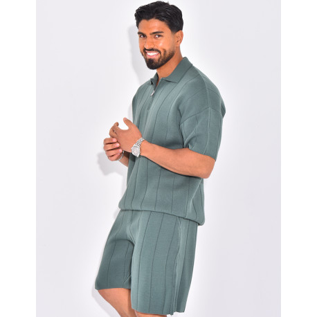 Ensemble côtelé short et polo