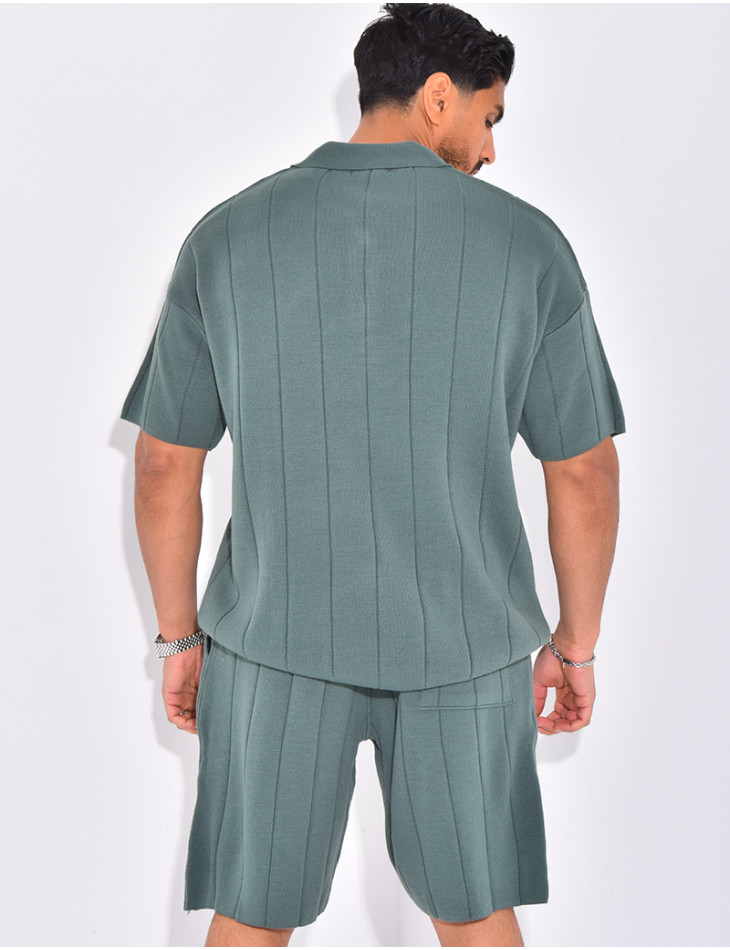 Ensemble côtelé short et polo
