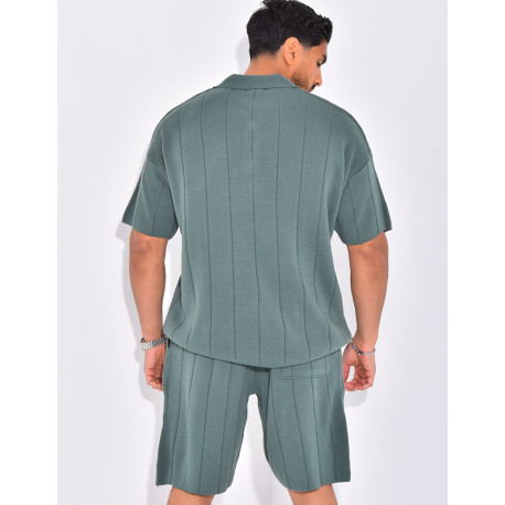 Ensemble côtelé short et polo