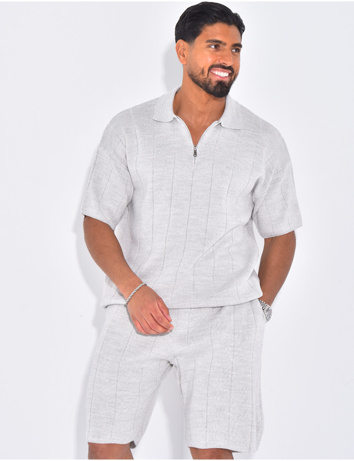 Ensemble côtelé short et polo