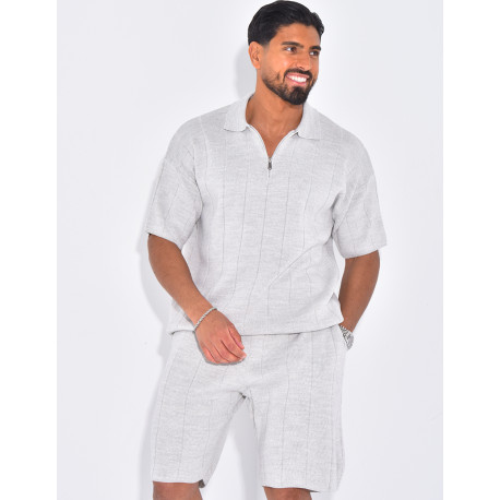 Ensemble côtelé short et polo
