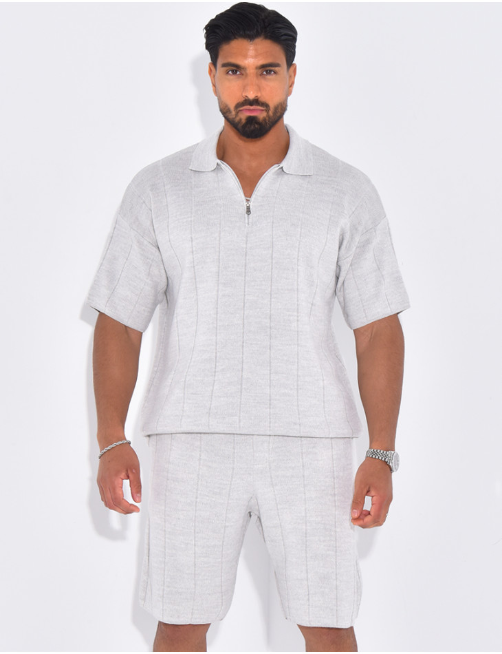 Ensemble côtelé short et polo