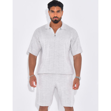 Ensemble côtelé short et polo