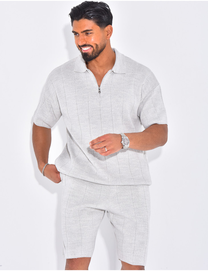 Ensemble côtelé short et polo