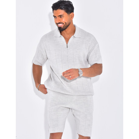 Ensemble côtelé short et polo