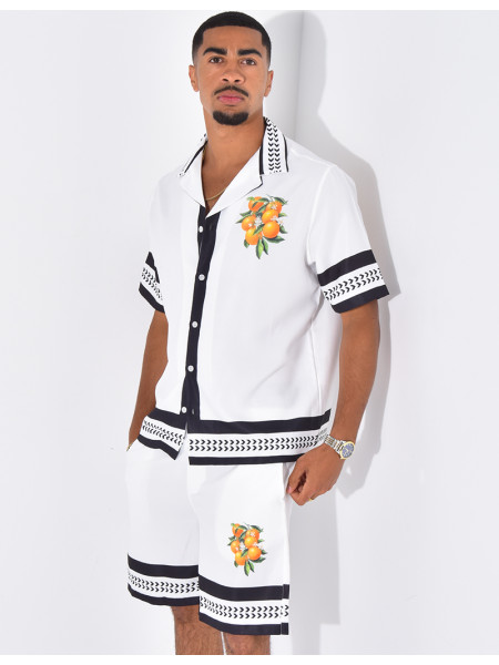 Ensemble short et chemise oranger