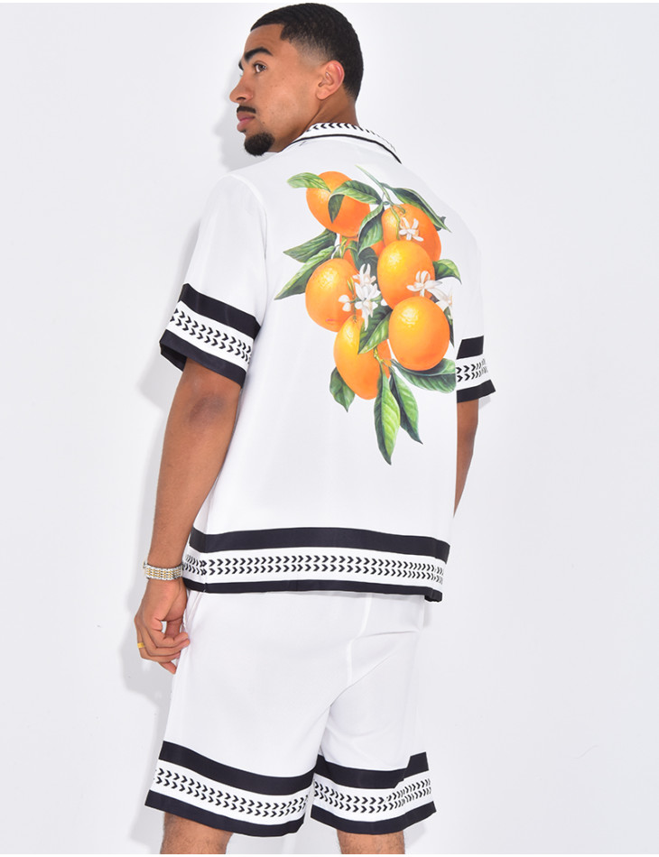 Ensemble short et chemise oranger