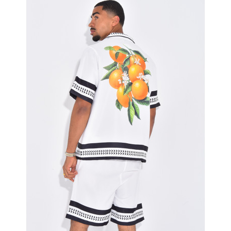 Ensemble short et chemise oranger