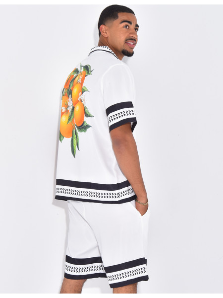 Ensemble short et chemise oranger
