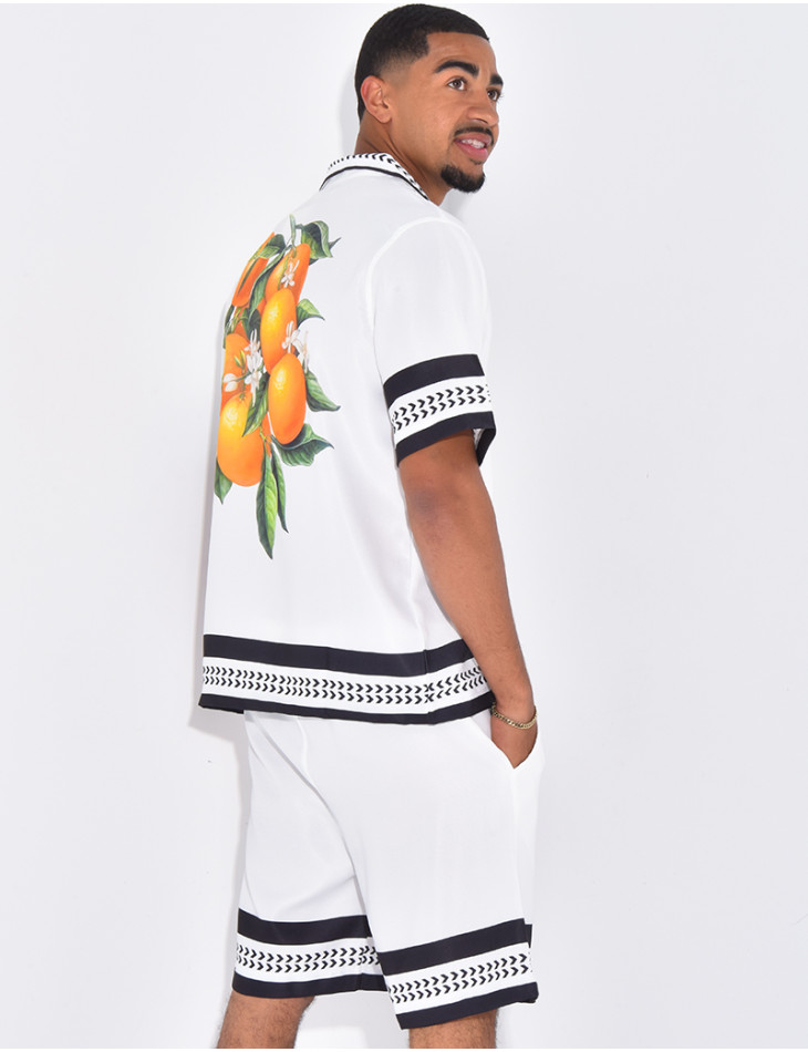 Ensemble short et chemise oranger