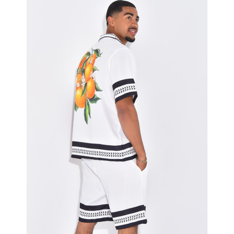 Ensemble short et chemise oranger