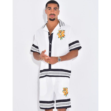 Ensemble short et chemise oranger