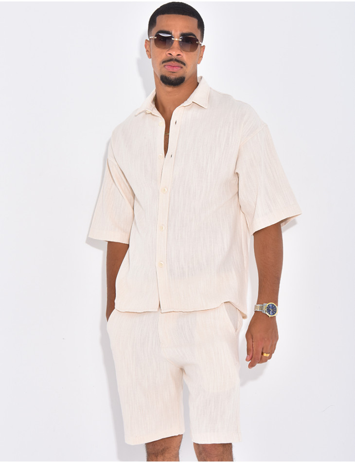 Ensemble texturé short et chemise