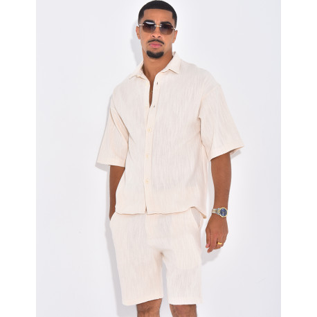 Ensemble texturé short et chemise