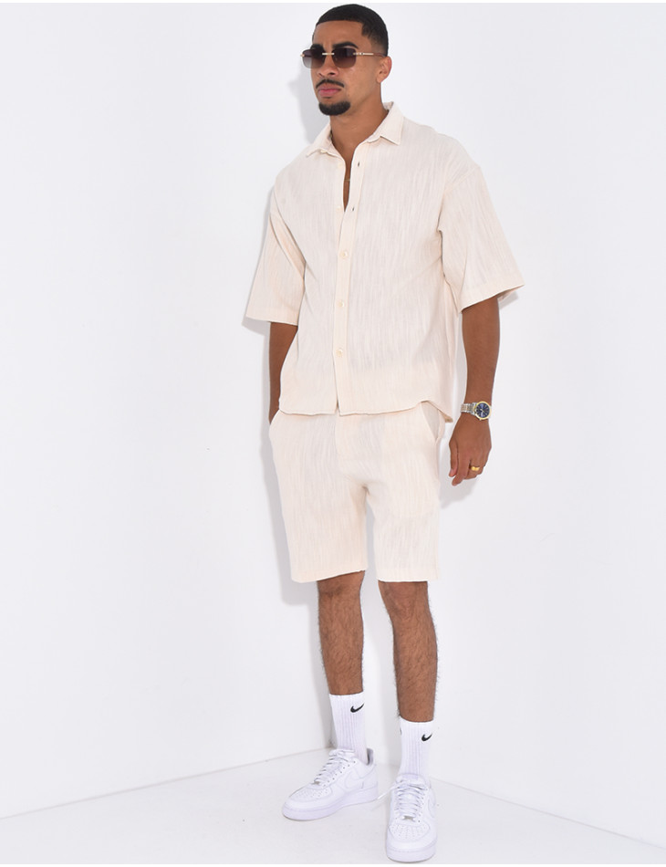 Ensemble texturé short et chemise
