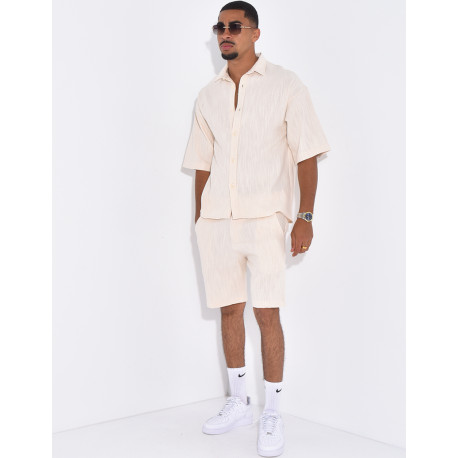Ensemble texturé short et chemise