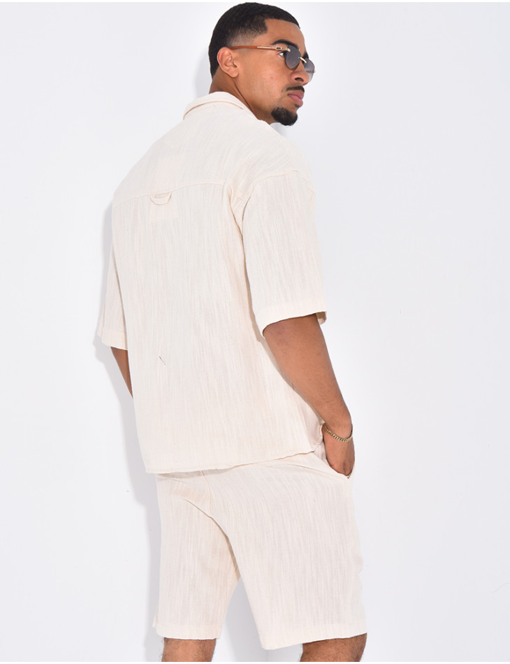 Ensemble texturé short et chemise