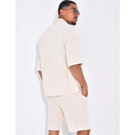 Ensemble texturé short et chemise