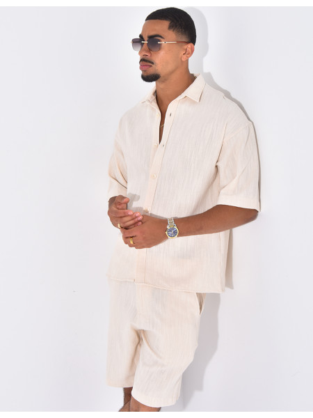 Ensemble texturé short et chemise