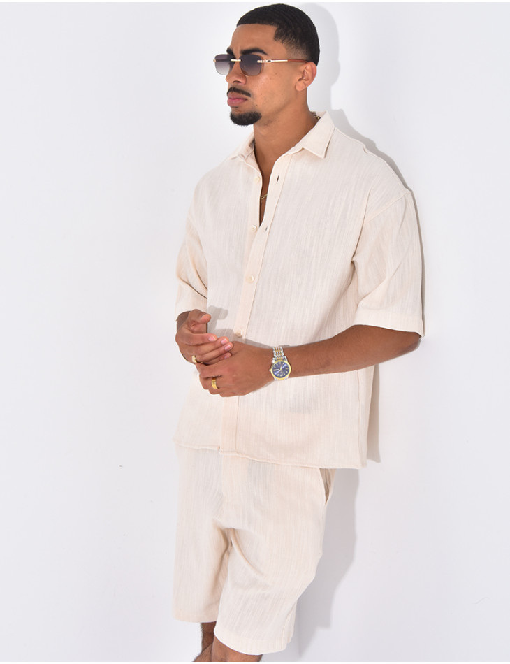 Ensemble texturé short et chemise