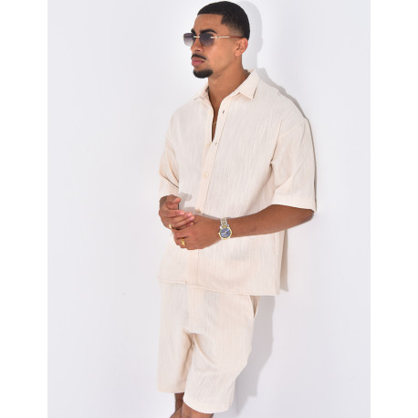 Ensemble texturé short et chemise