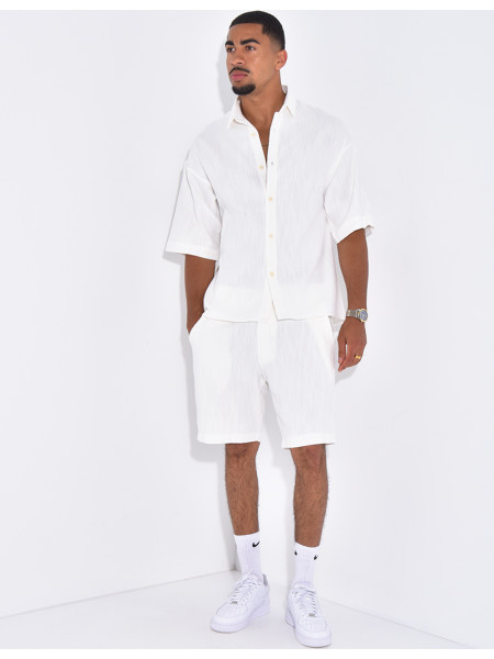 Ensemble texturé short et chemise