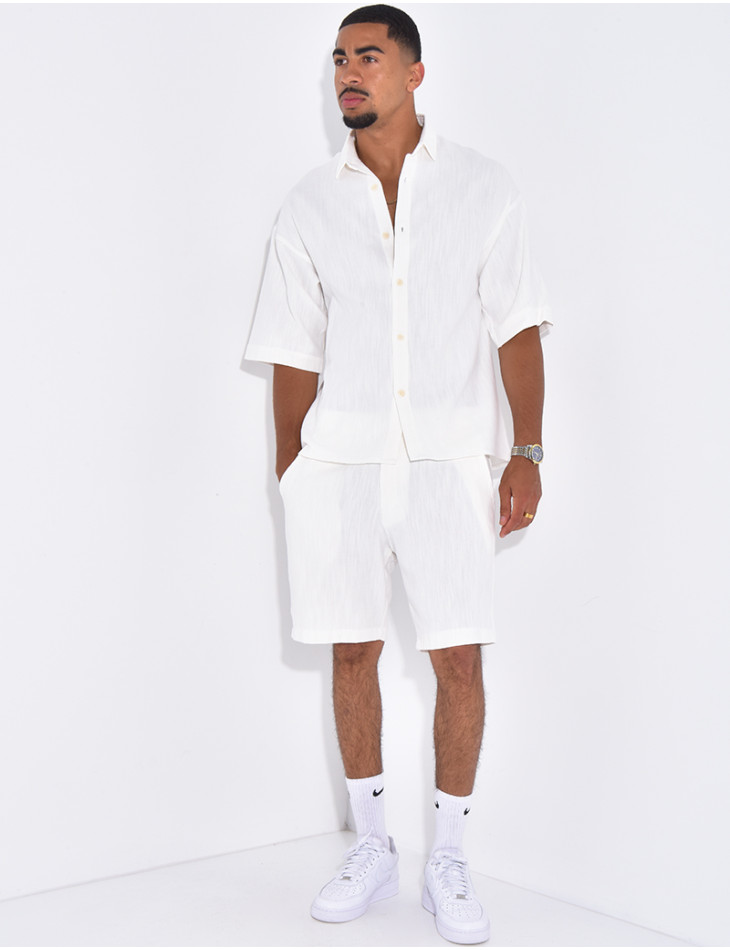 Ensemble texturé short et chemise
