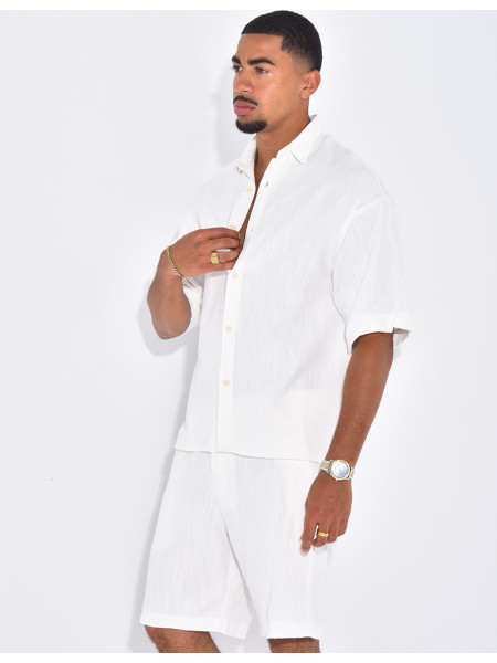 Ensemble texturé short et chemise