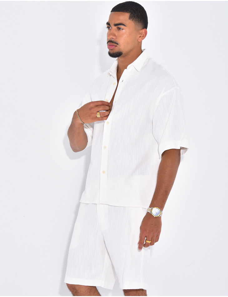 Ensemble texturé short et chemise