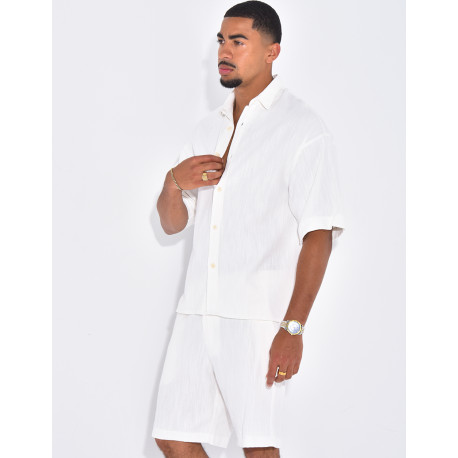 Ensemble texturé short et chemise
