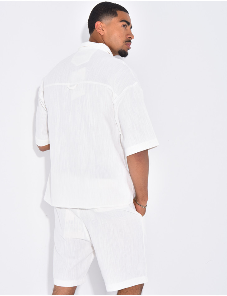 Ensemble texturé short et chemise