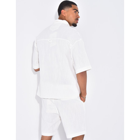 Ensemble texturé short et chemise