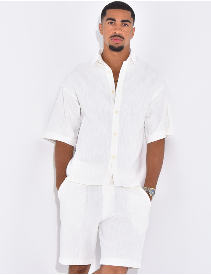 Ensemble texturé short et chemise