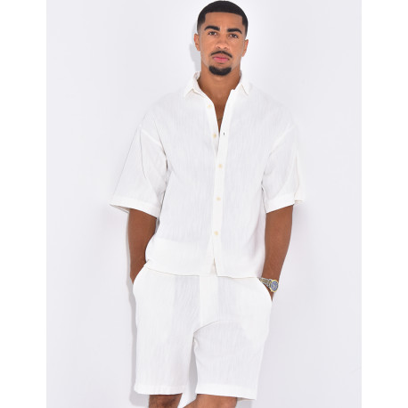 Ensemble texturé short et chemise